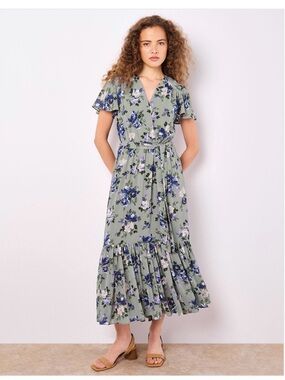 APRICOT Green and Purple Floral Maxi Dress